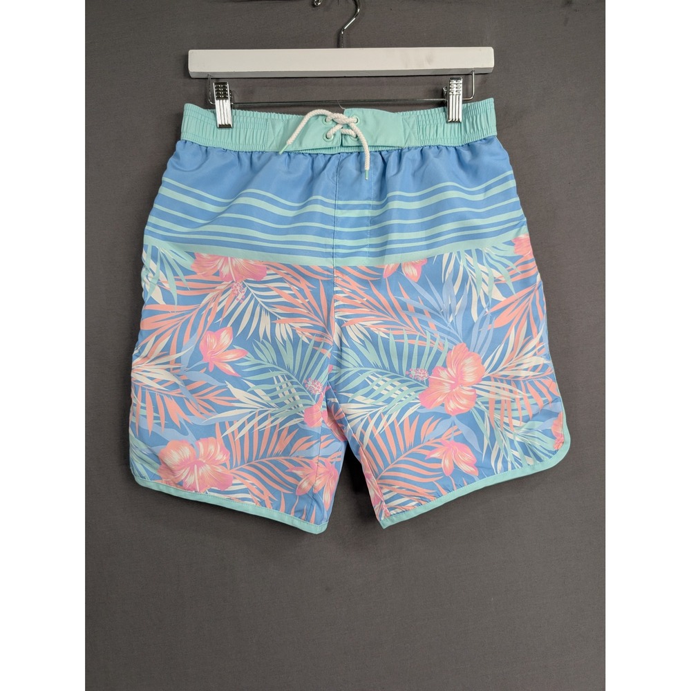 Tommy Bahama Boys Blue Floral Hibiscus Swim Trunks Size XL 14